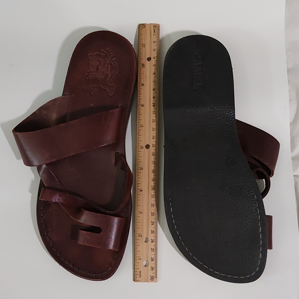 NWOT Made in Jerusalem Brown Leather Sandals Sz 12 - Picture 2 of 4